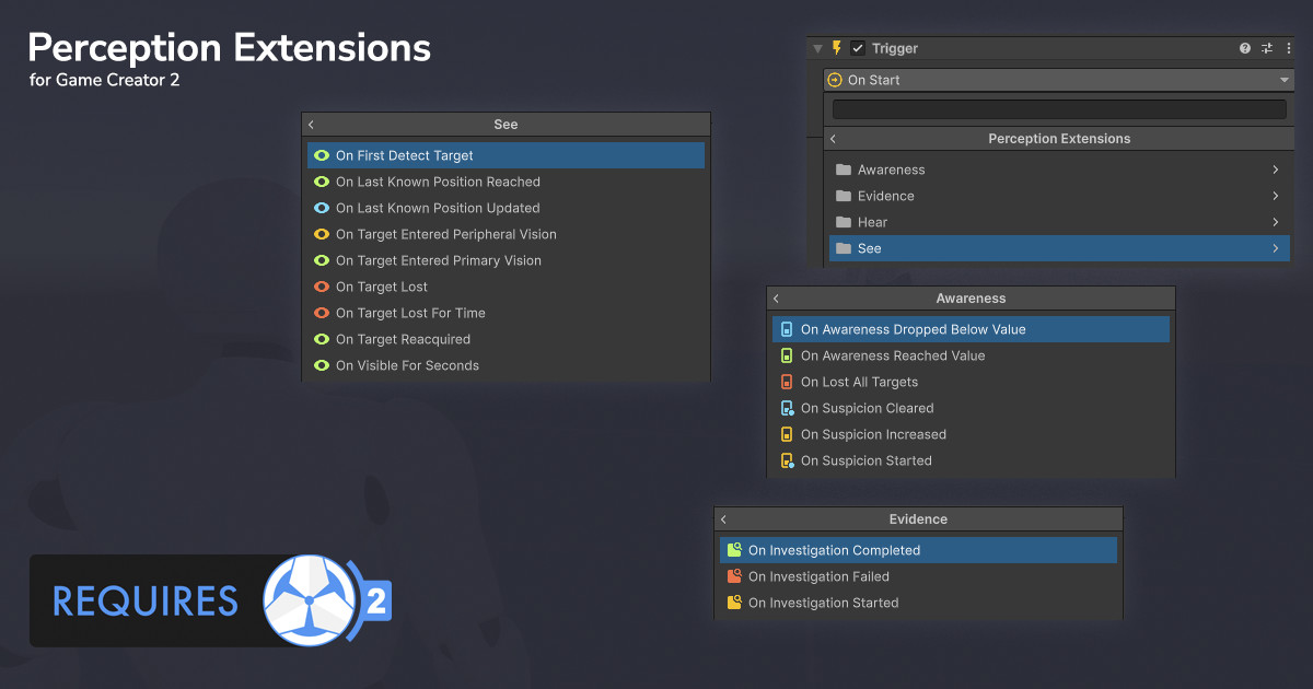 Perception Extensions for Game Creator 2