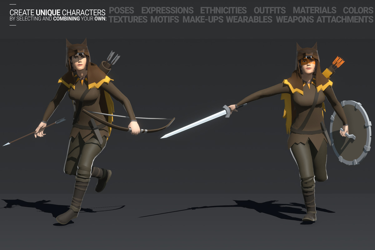 Polyquest Heroes: Warrior I Huntress