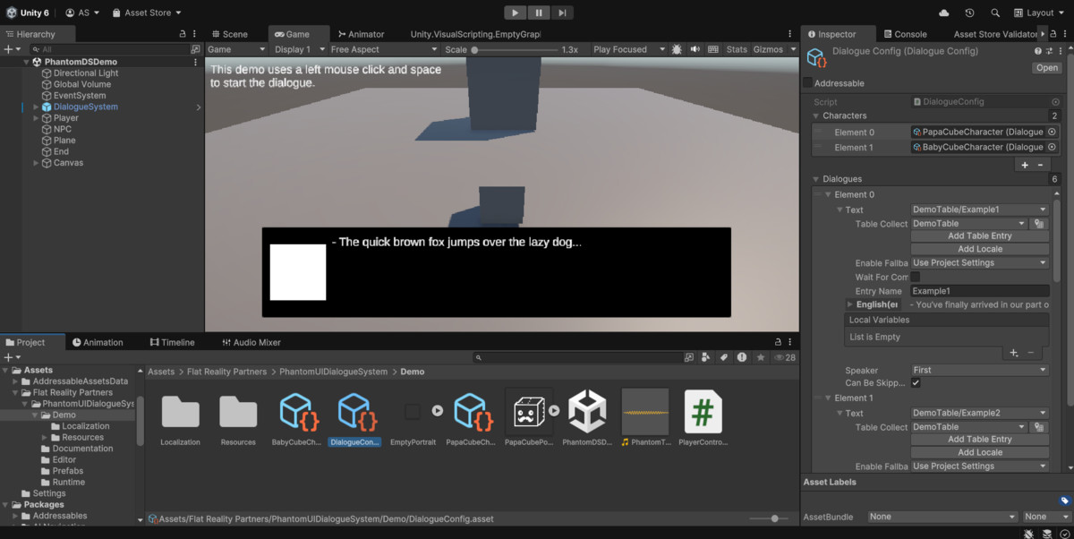 Phantom UI: Dialogue System - Lightweight TMP Narrative Framework