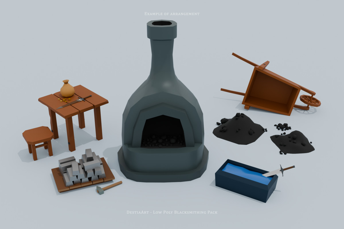 Low Poly Blacksmithing Pack