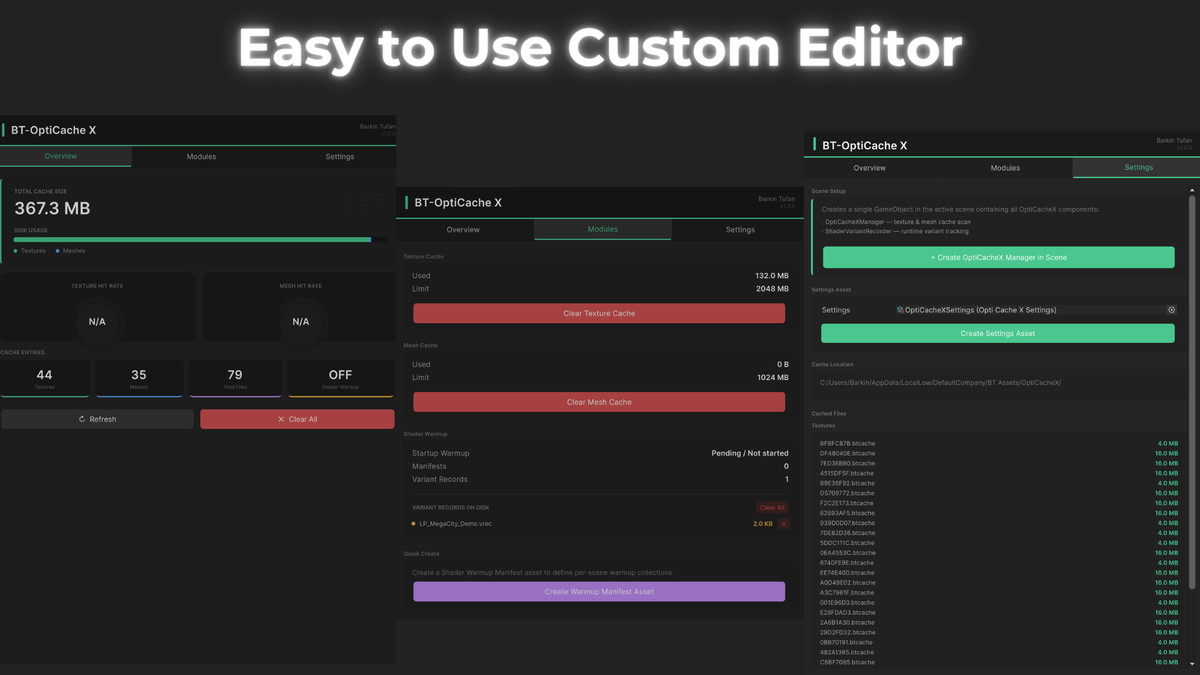 BT-OptiCache X: AAA-Level Asset Loading & Stutter elimination Framework