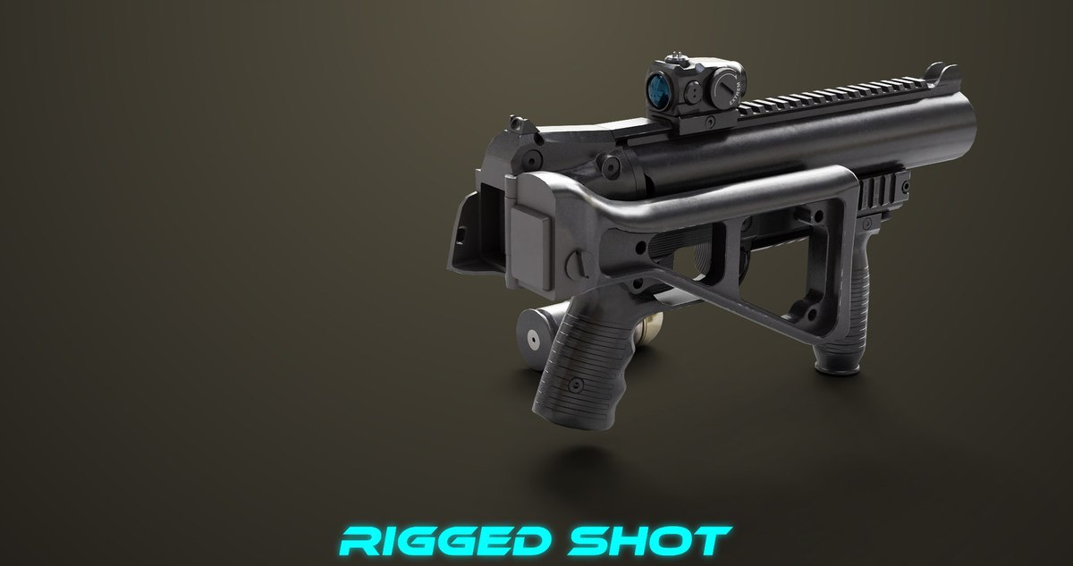 6 Grenade Launcher Black URP HDRP Textures