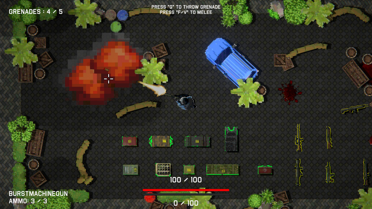 2D Top Down Advanced Tactical Shooter Full Game Example Template