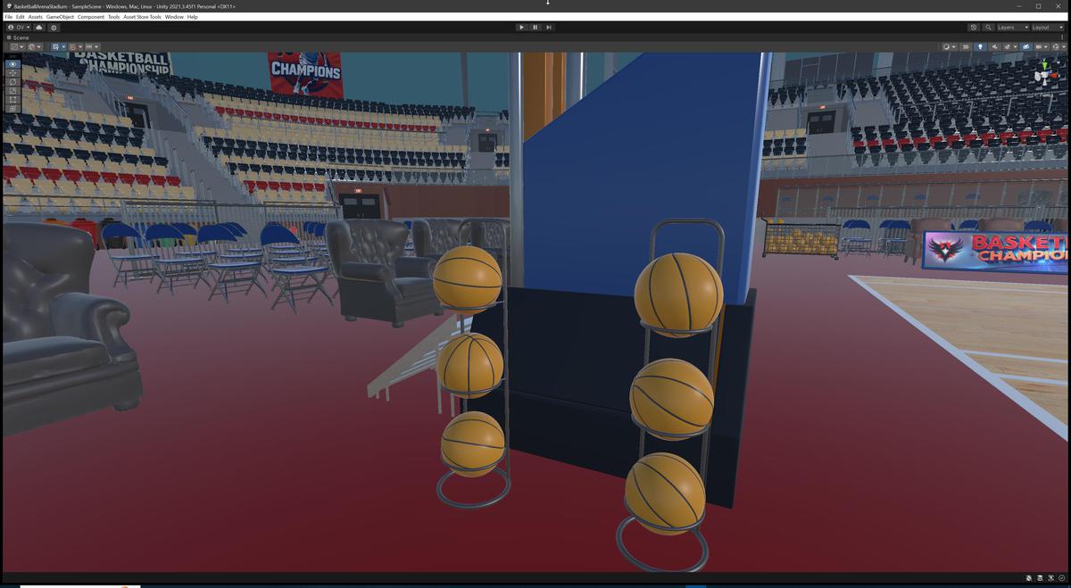 Basketball Arena Stadium Interior - Modular Environment 3D Level