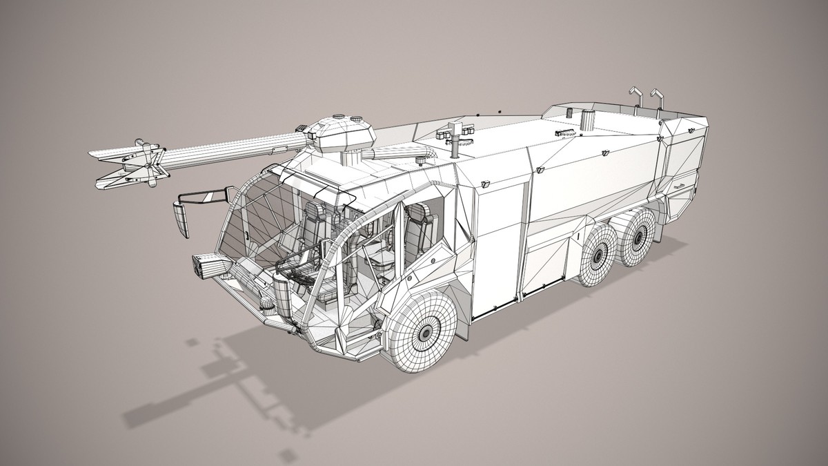 Airport Fire Truck 6x6 Red (387)