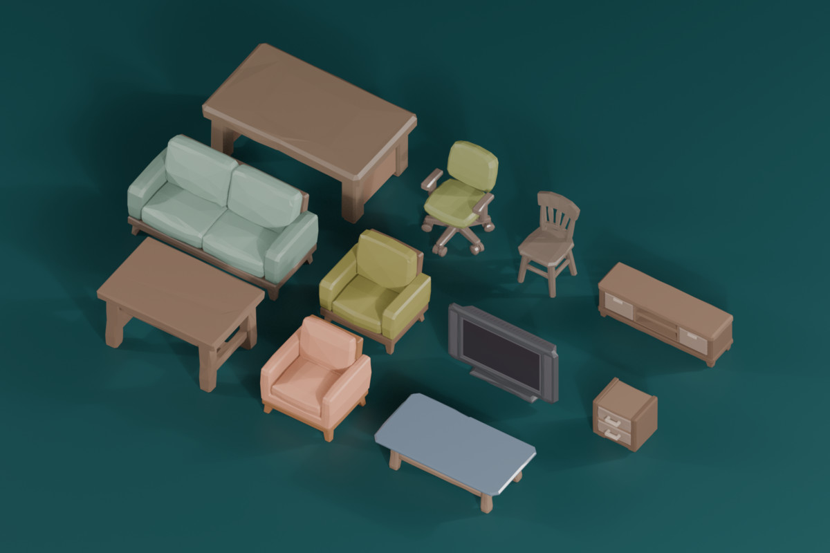 Cute Stylized Living Room Props