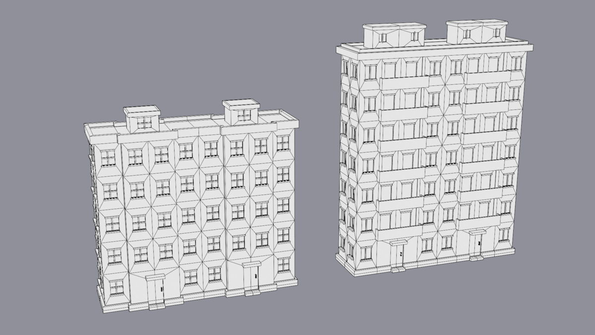 30 Low-Poly Urban Buildings Collection