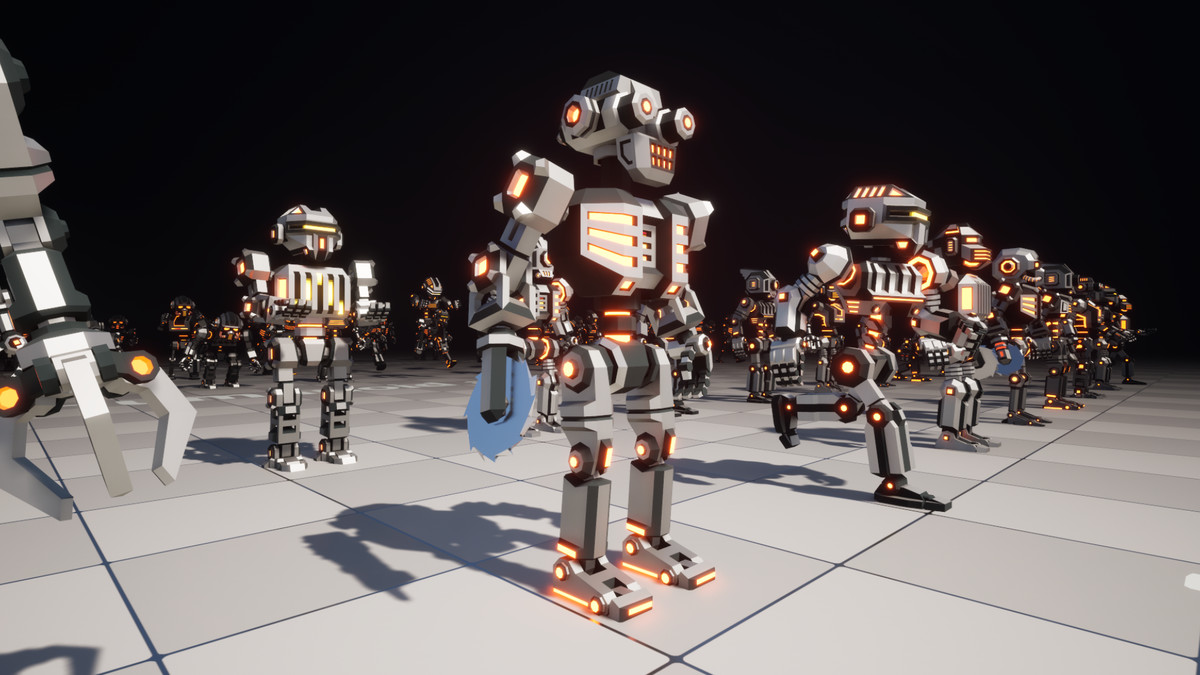 Modular Sci-Fi Robot Low-poly Stylized