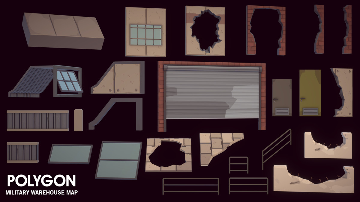 POLYGON - Military Warehouse Map by Synty