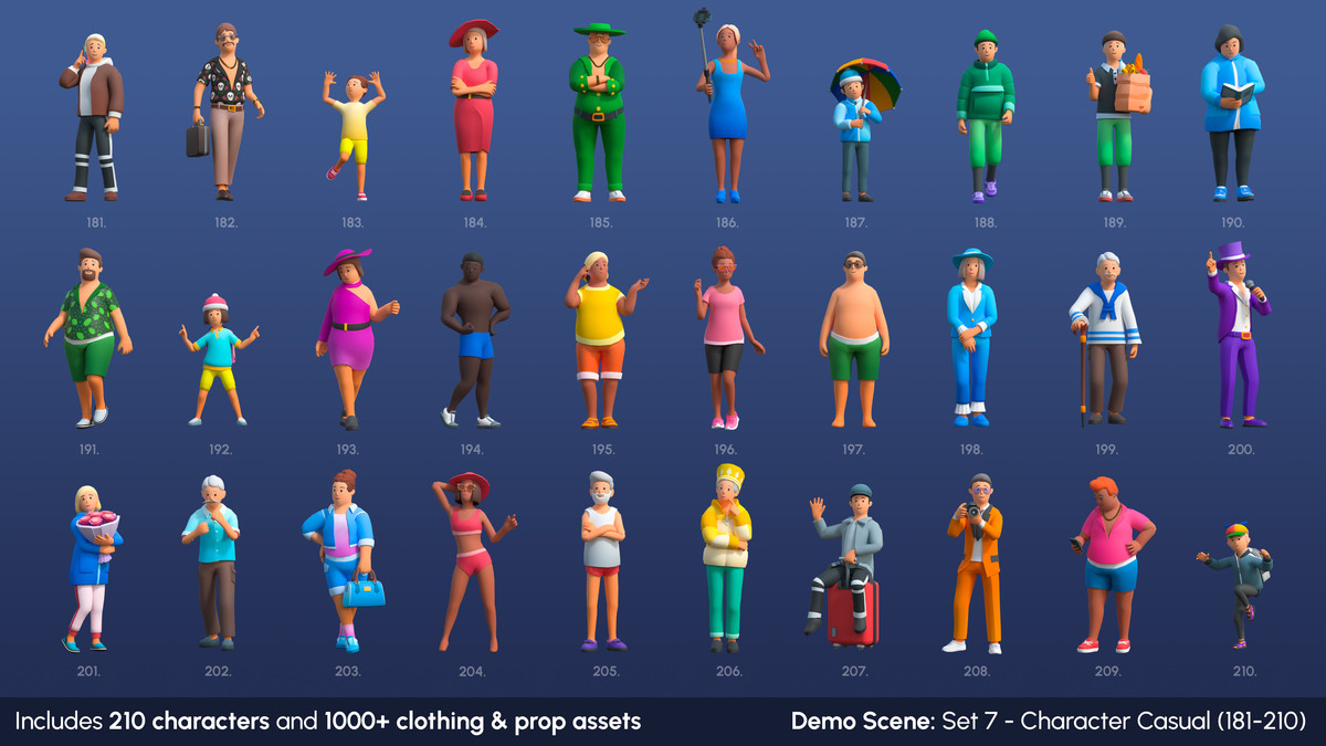 City Characters - Low Poly 3D Models Pack