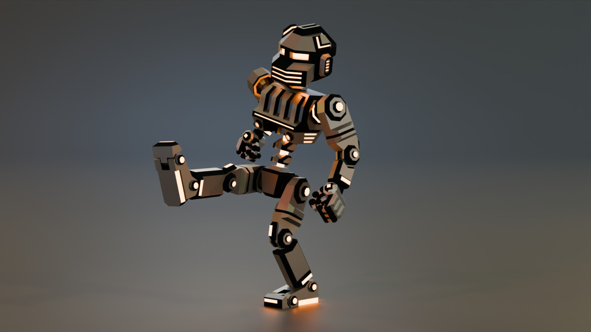 Sci-Fi Robot X-26.2 low-poly stylized