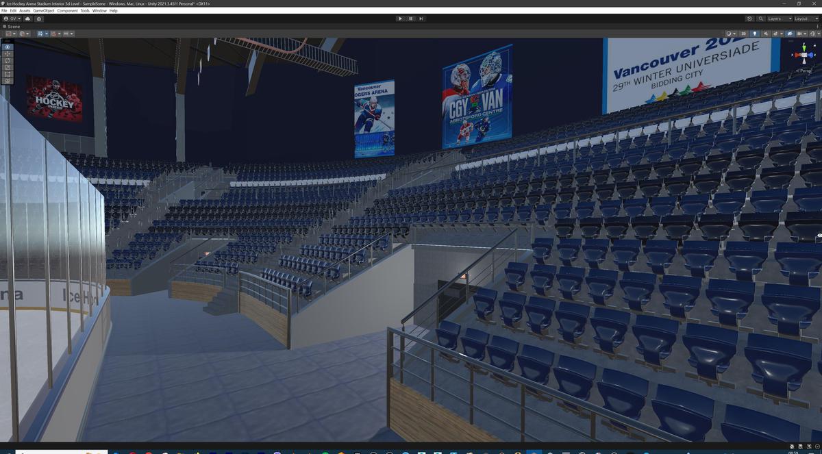 Modular Ice Hockey Arena Stadium Interior 3d Level