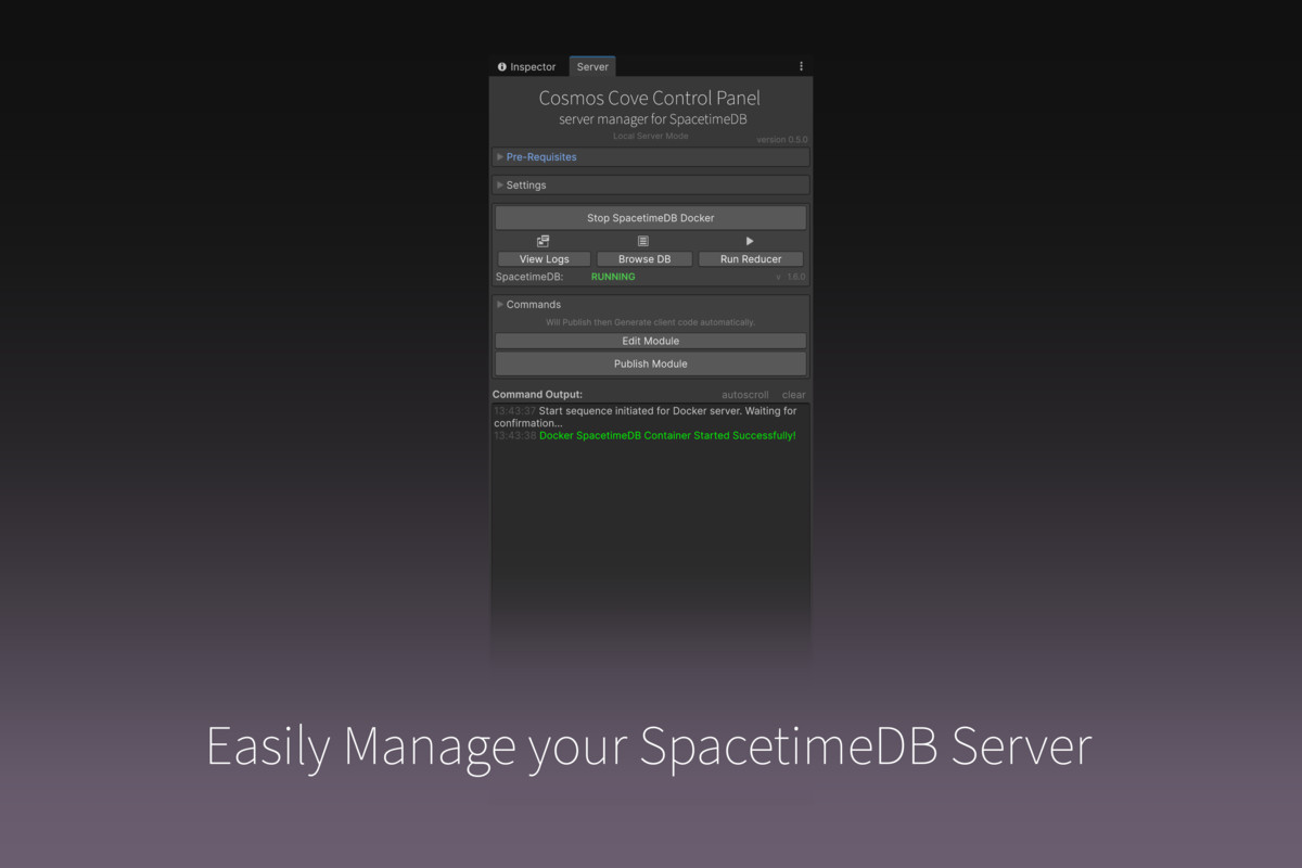 Cosmos Cove - Create MMOs with SpacetimeDB