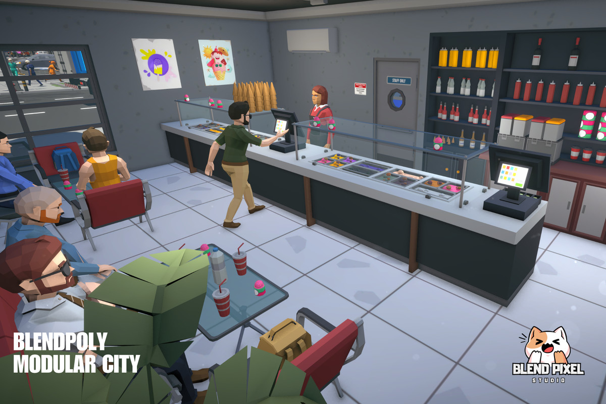 BlendPoly Modular City - Low Poly Assets
