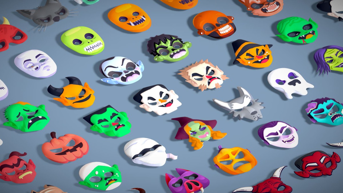 73 Halloween Masks Pack – Toon Horror Ghosts Evil Fantasy Collection