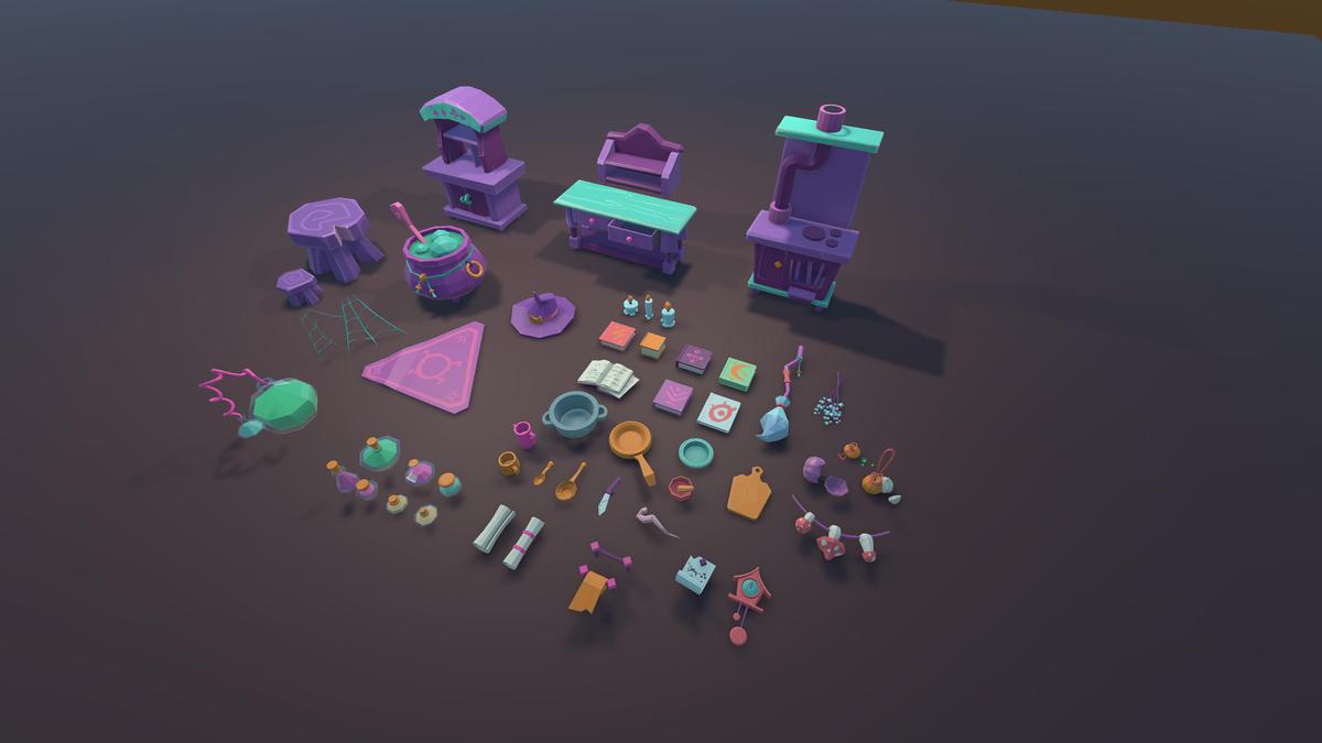 Witch's Kitchen - Hand-Painted 3D Props Pack