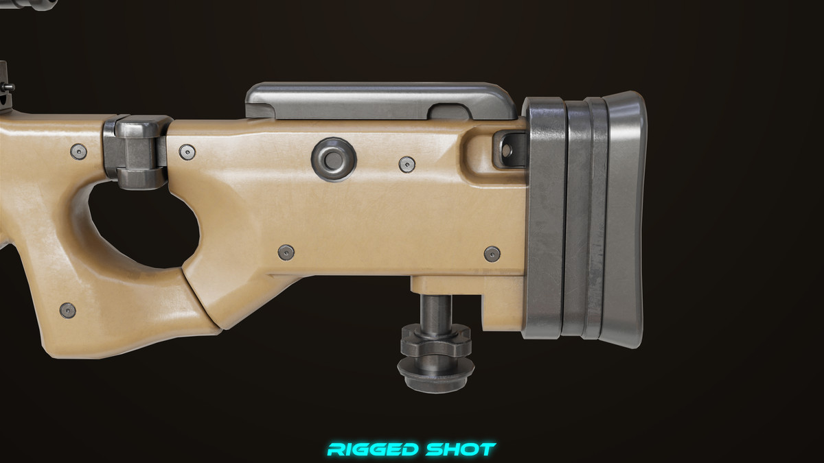 Sniper Rifle 03 Sandal URP HDRP Textures