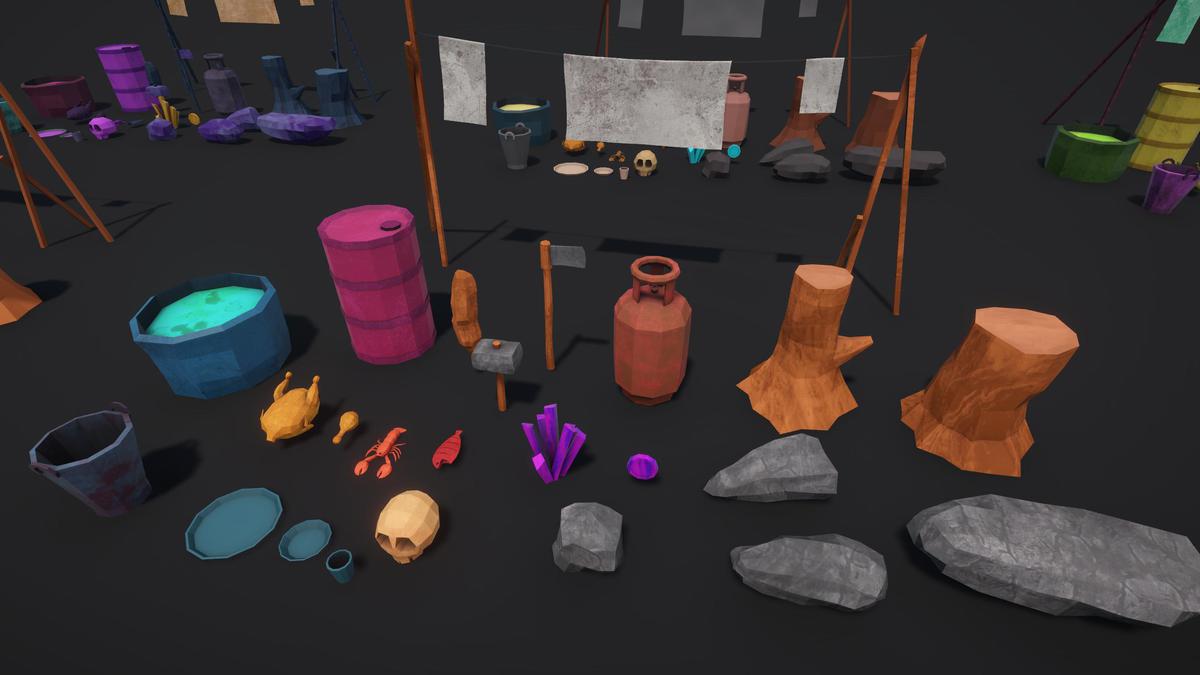 Magical Polygon Props(with Burn & Reveal FX)