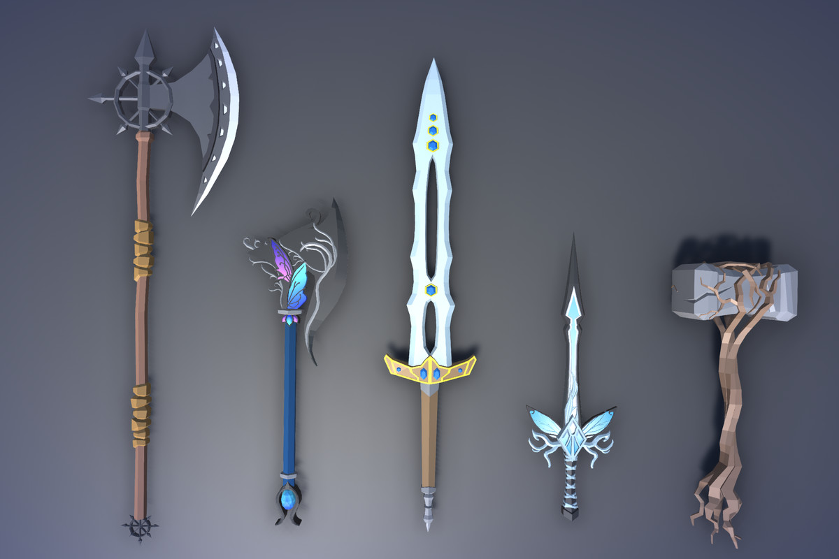 Free Low Poly Fantasy RPG Weapons
