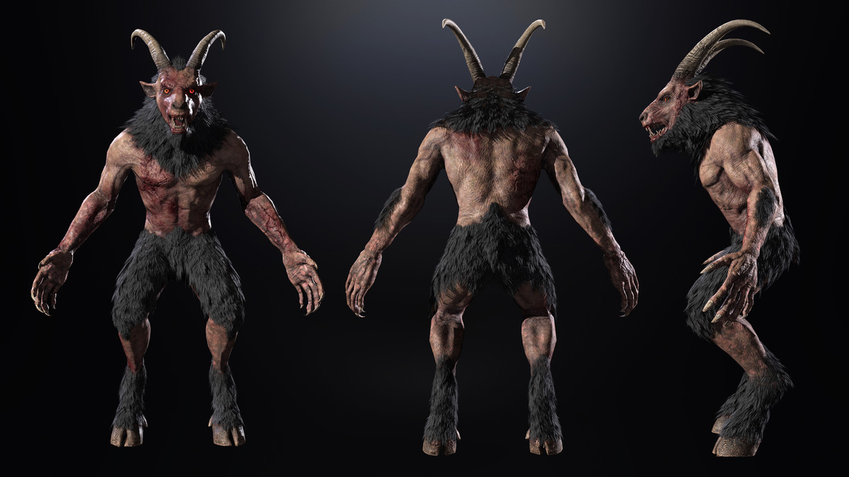 Chort, Goatman, Baphomet, Demon - Mythical Creatures (Bonus: Zombie Skin)