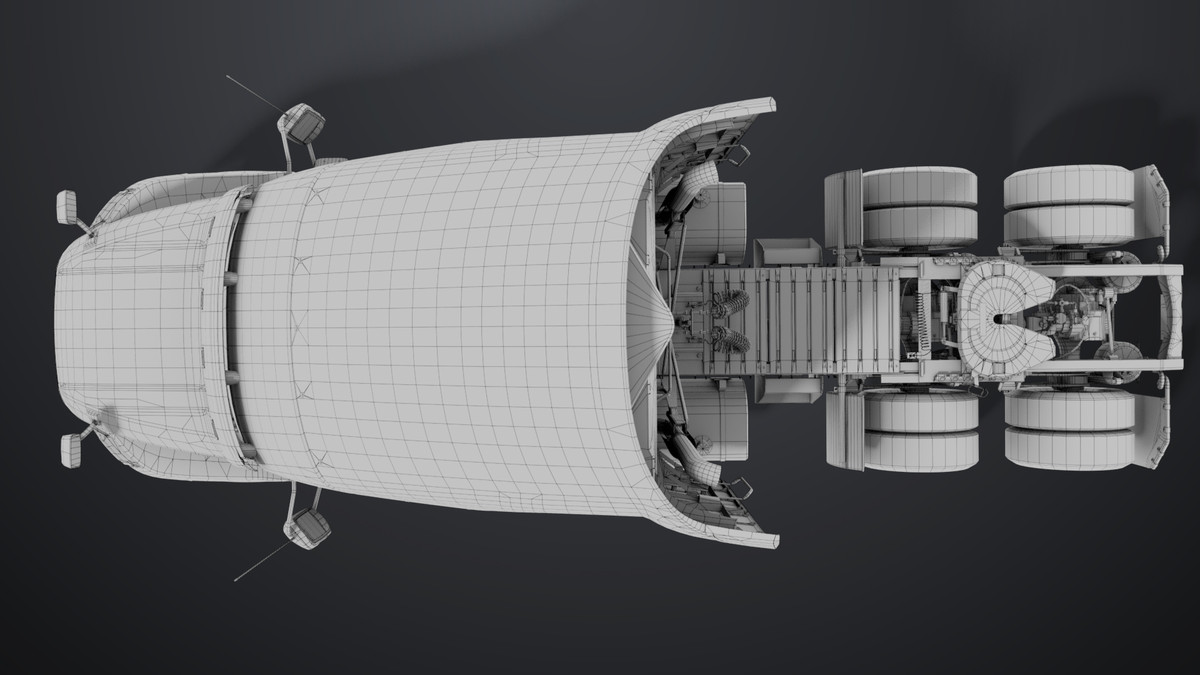 Heavy Truck Chassis 05 White Interior URP HDRP Textures