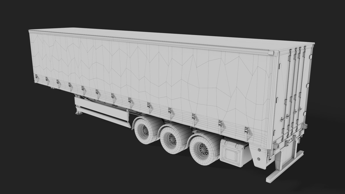 Curtainsider Trailer 4 Variant Collection URP HDRP Textures