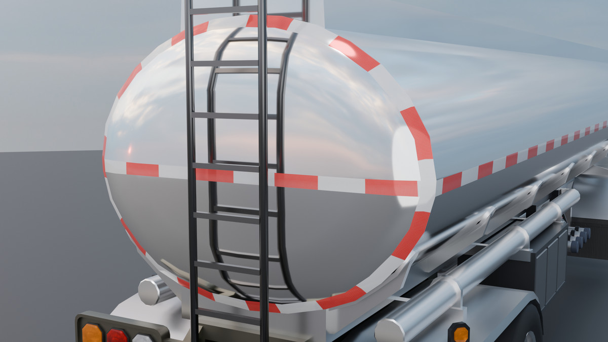 European Semi Truck + Tanker Trailer | Detailed Interior & Functional Lights