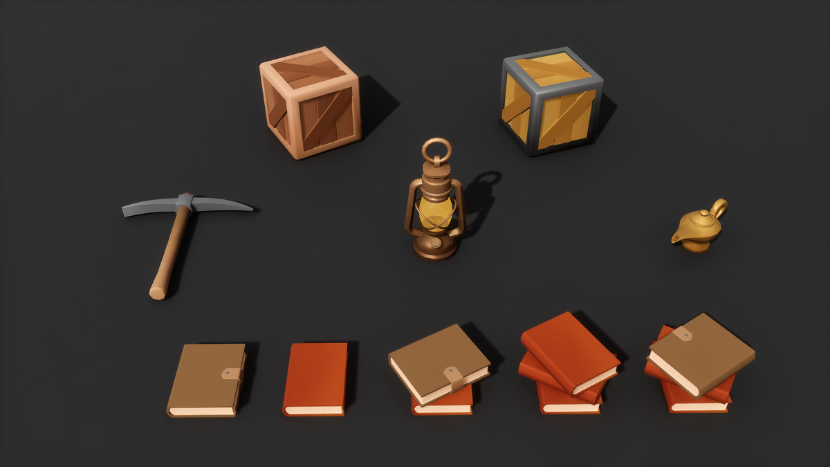 Desert Gilded Shrine - Low Poly Stylized Asset Pack