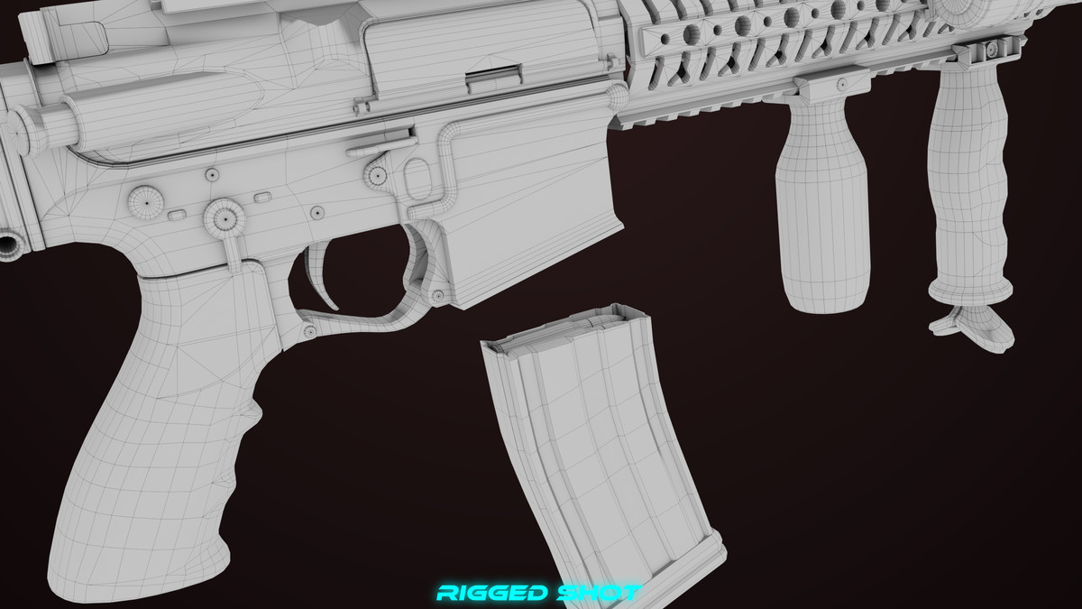 Machine Gun 17 Black URP HDRP Textures