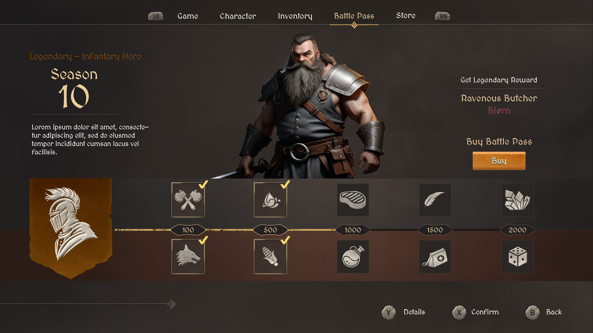 Fantasy RPG GUI