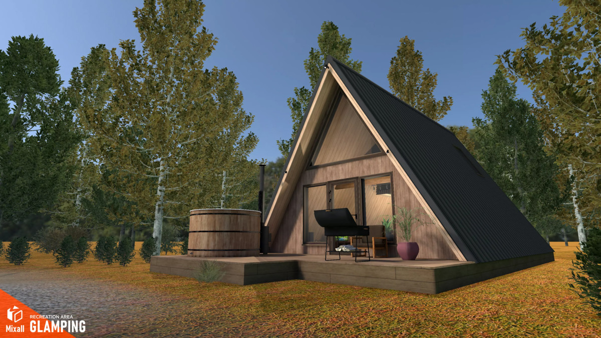 Rural buildings - glamping, greenhouse, sawmill and others