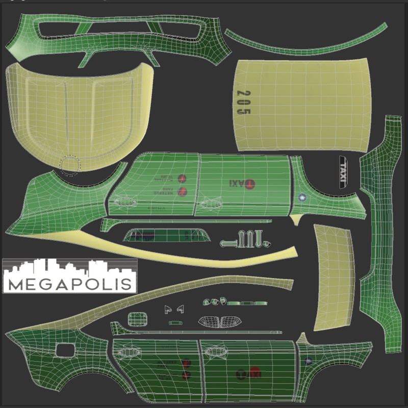 Generic taxi sedan