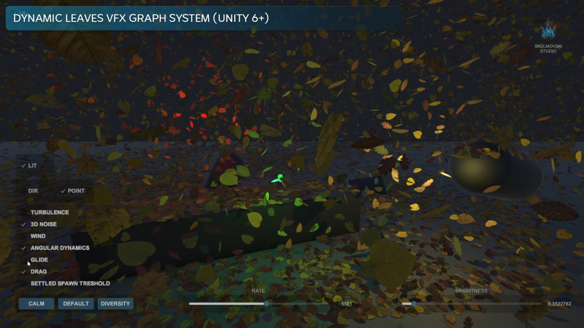 Leaves VFX Graph System (Physics & Aerodynamics)