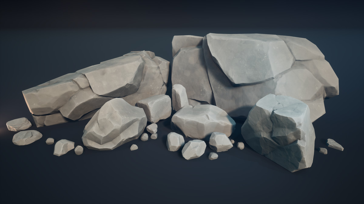 100 Stylized Modular Rocks