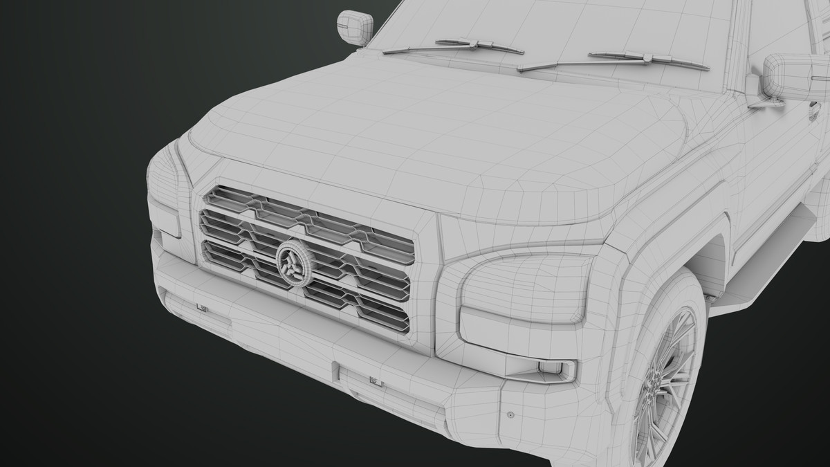 Pickup Truck01 Black and White URP HDRP Textures