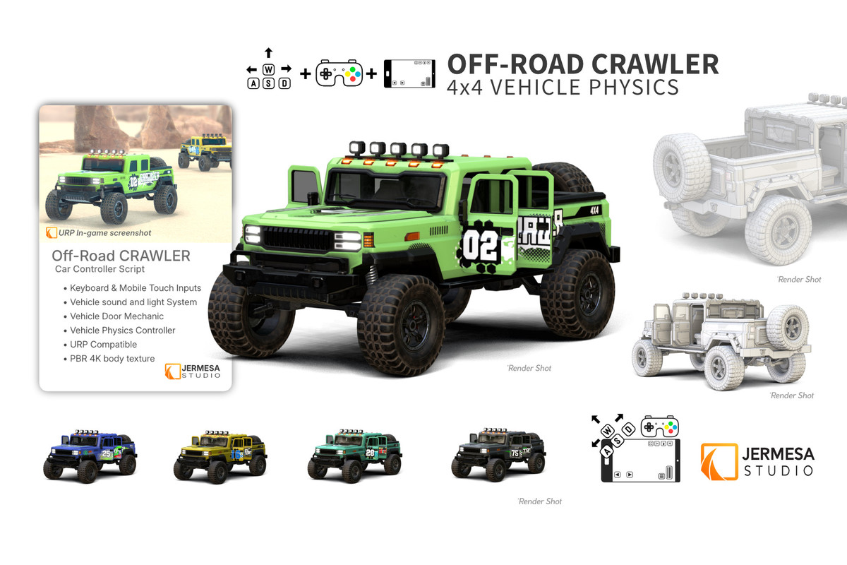 Off-Road Crawler 4x4 Pickup Vehicle Physics