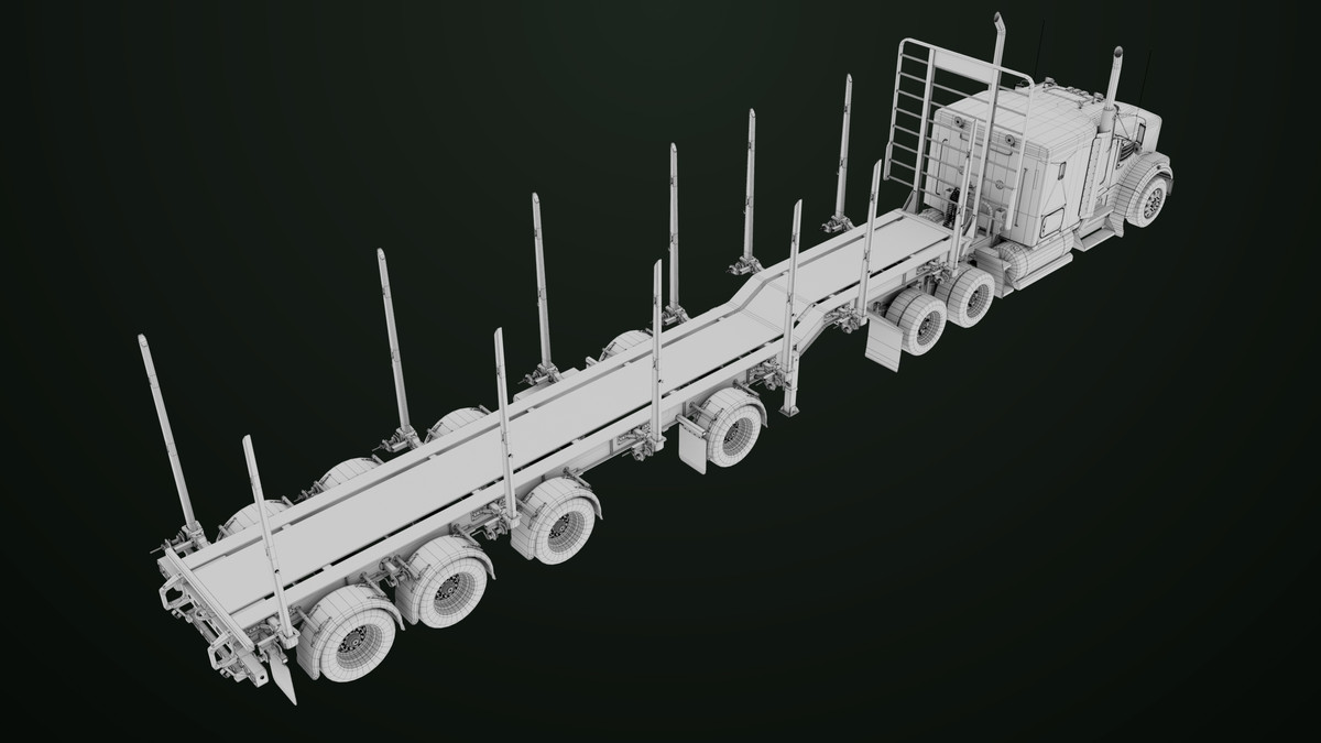 Truck 07 Log Trailer with All Loads Collection