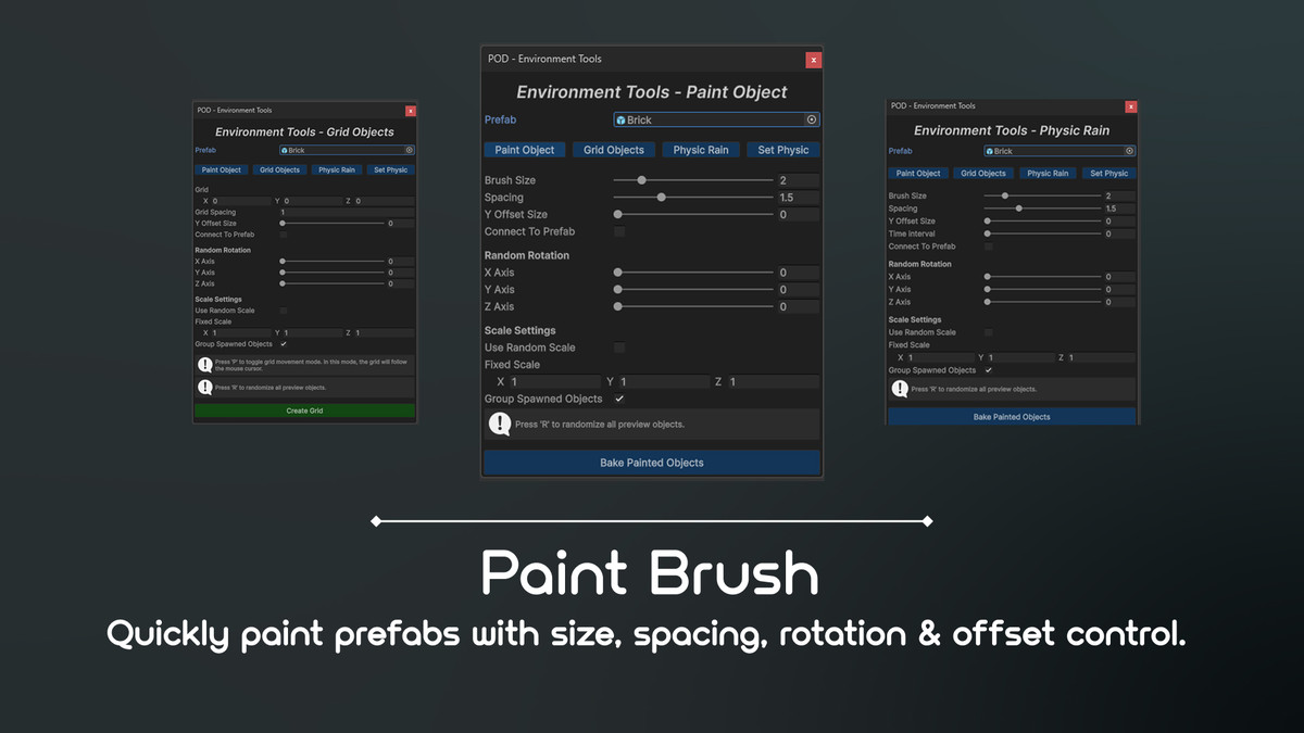 Physics Objects Dropper in Editor - Enviroment Tools