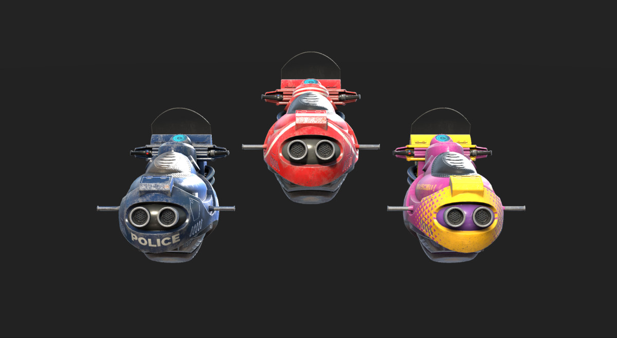Sci-Fi HOVER SCOOTER /3x different skins!