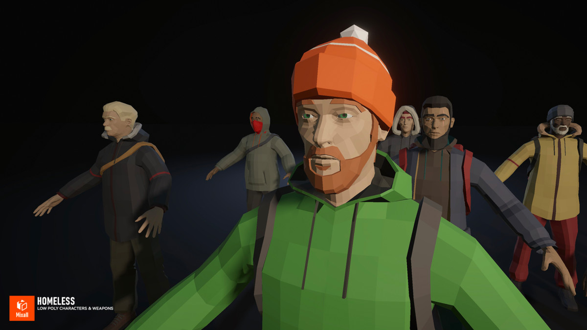 Homeless - Low Poly Characters & Weapons