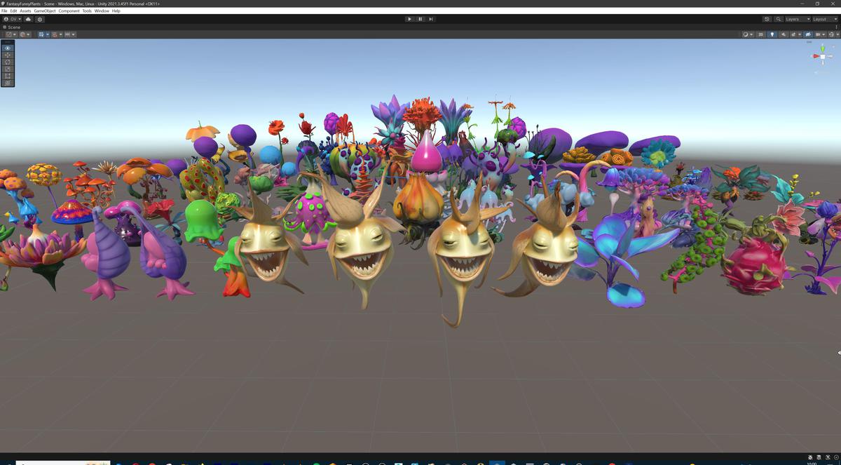 Fantasy Funny Stylized Magical Flora Plants - Low Poly Pack (118 3d models)