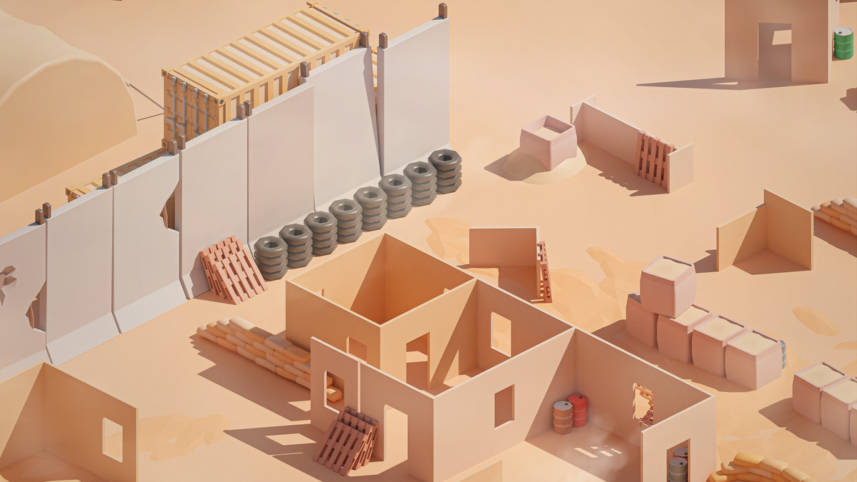Military Desert - Low Poly 3D Models Pack
