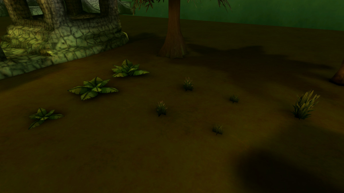 low poly ancient jungle environment pack - temple, foliage, trees, grass, plants