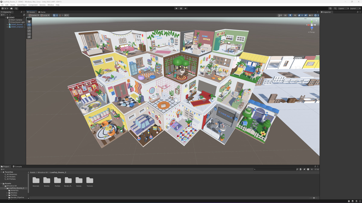 Low Poly Rooms Interiors 3 - Stylized Asset Pack
