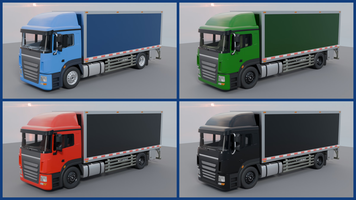 Cargo Box Truck 3D Model – Game Ready Interior, Openable Doors & Custom Branding