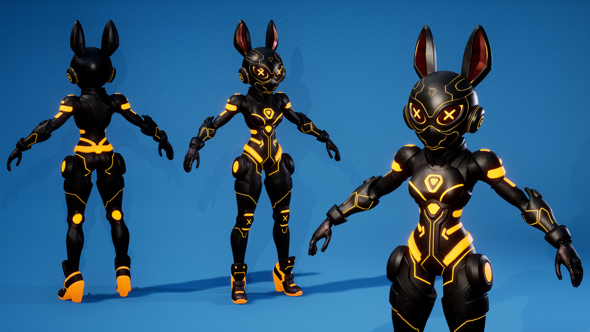 Cyber Bunny Android Sci-Fi Girl 4 – Stylized Character