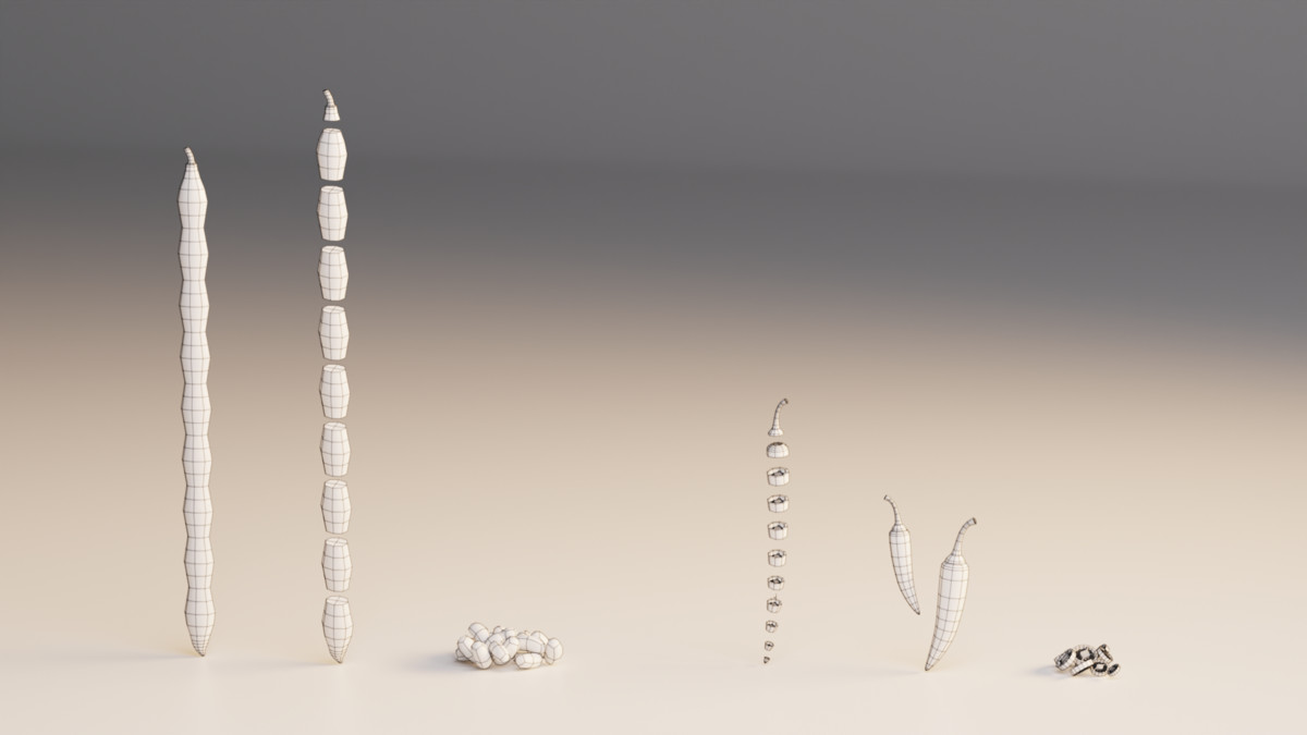 Stylized Asian Vegetable 3D Model Pack – Modular Low Poly Set