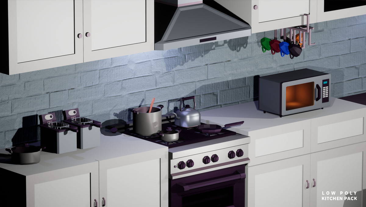 Low Poly Kitchen Pack