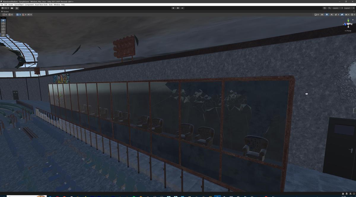 Abandoned Post-Apocalyptic Football Stadium - Modular Environment 3d Level