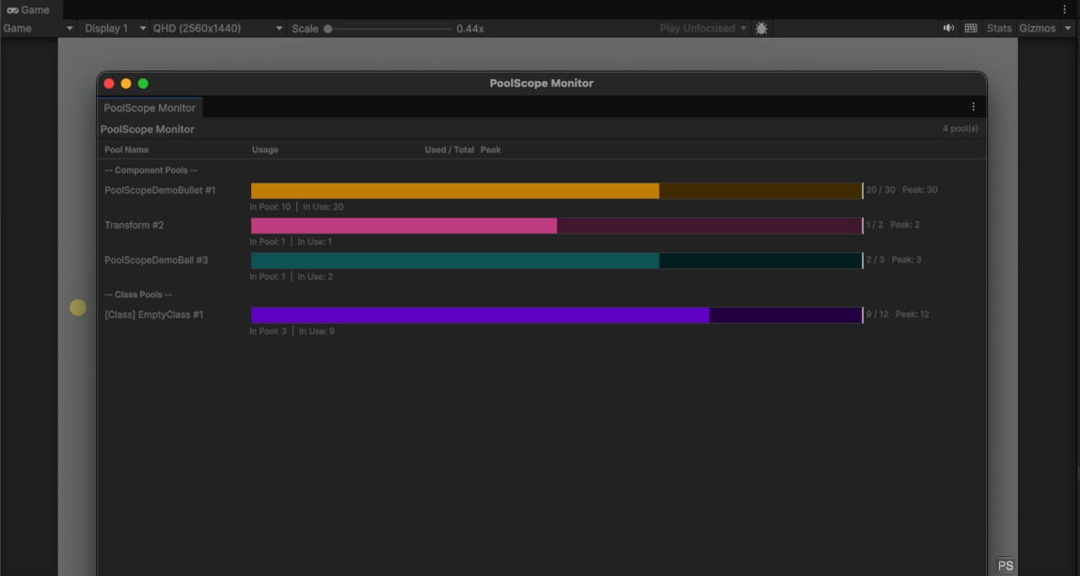 Pool Scope - Visual Object Pooling